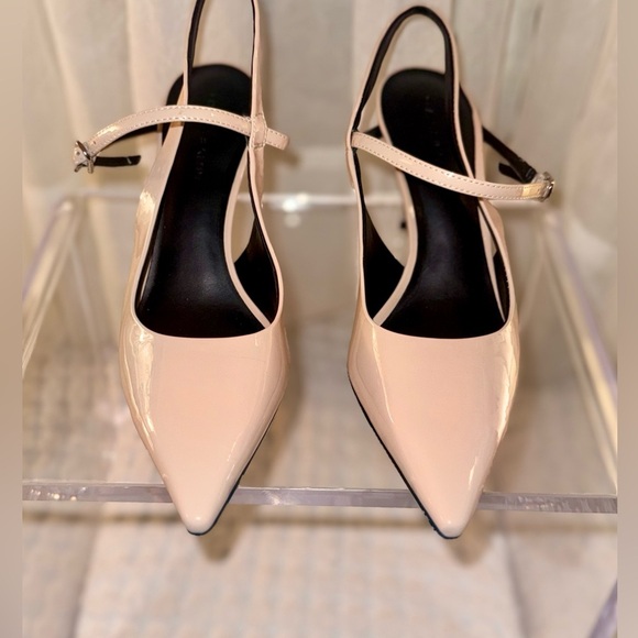 Charles & Keith Cream Pointed Heels - Picture 1 of 8